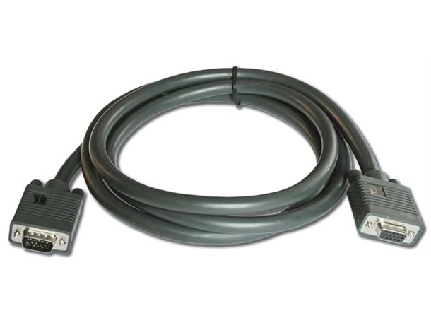 Kramer VGA Kabel -  3,0 m Skjøt 26AWG 3xCoax Mørk Grå Han-Hun 